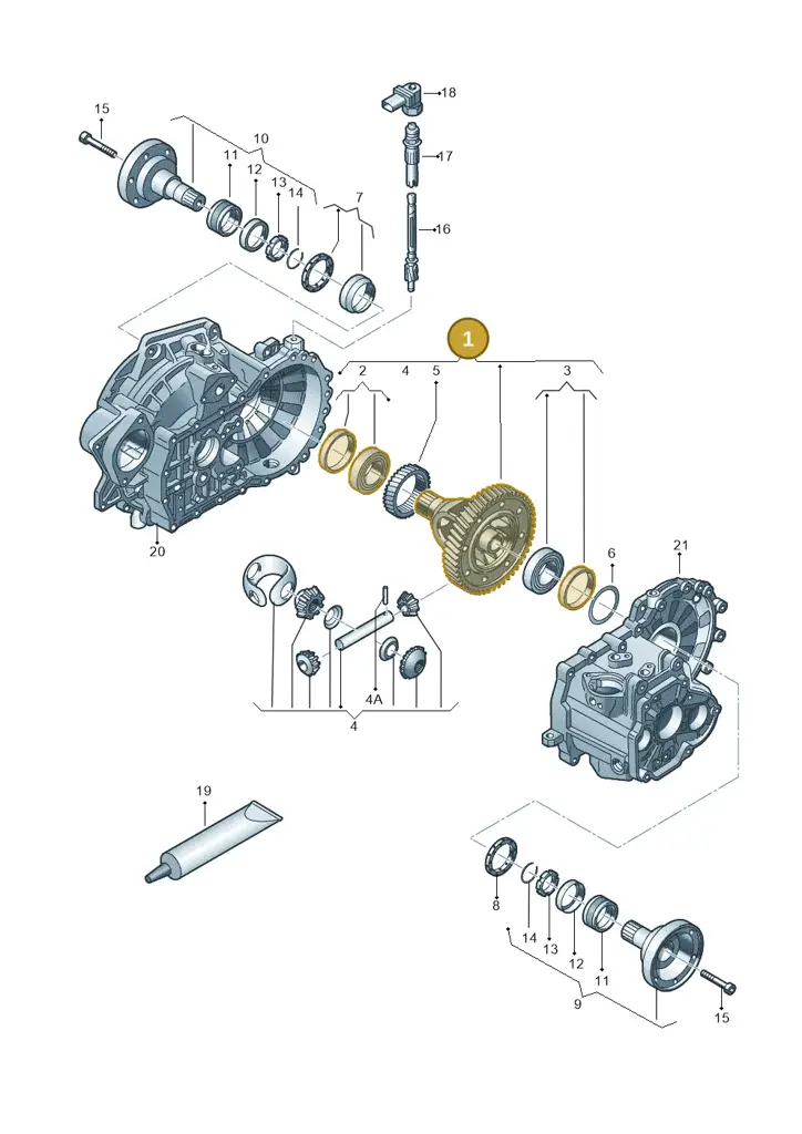 02J409021AT — Volkswagen Polo (2009-2014) diagram 677409250, position 1