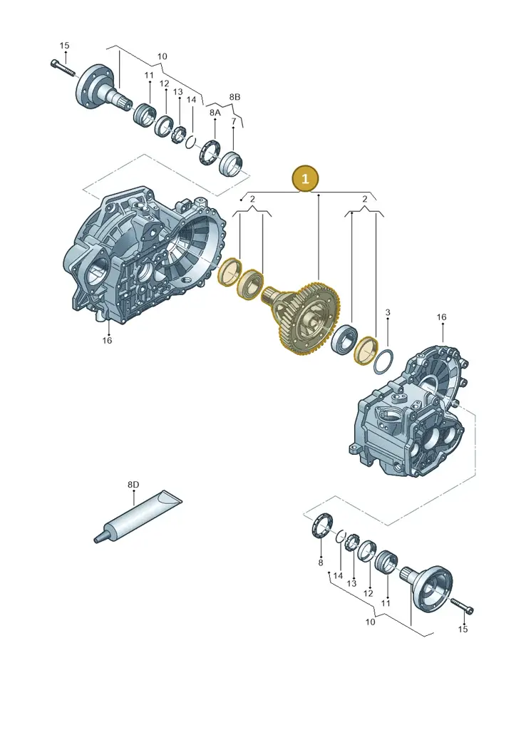 02J409021BD — Volkswagen Golf 1.6 (2015-2019) diagram 694409270, position 1