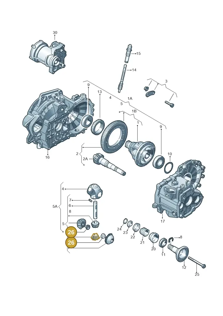 02J409373A — Volkswagen Jetta/Wagon (2002-2006) diagram 143409100, position 26