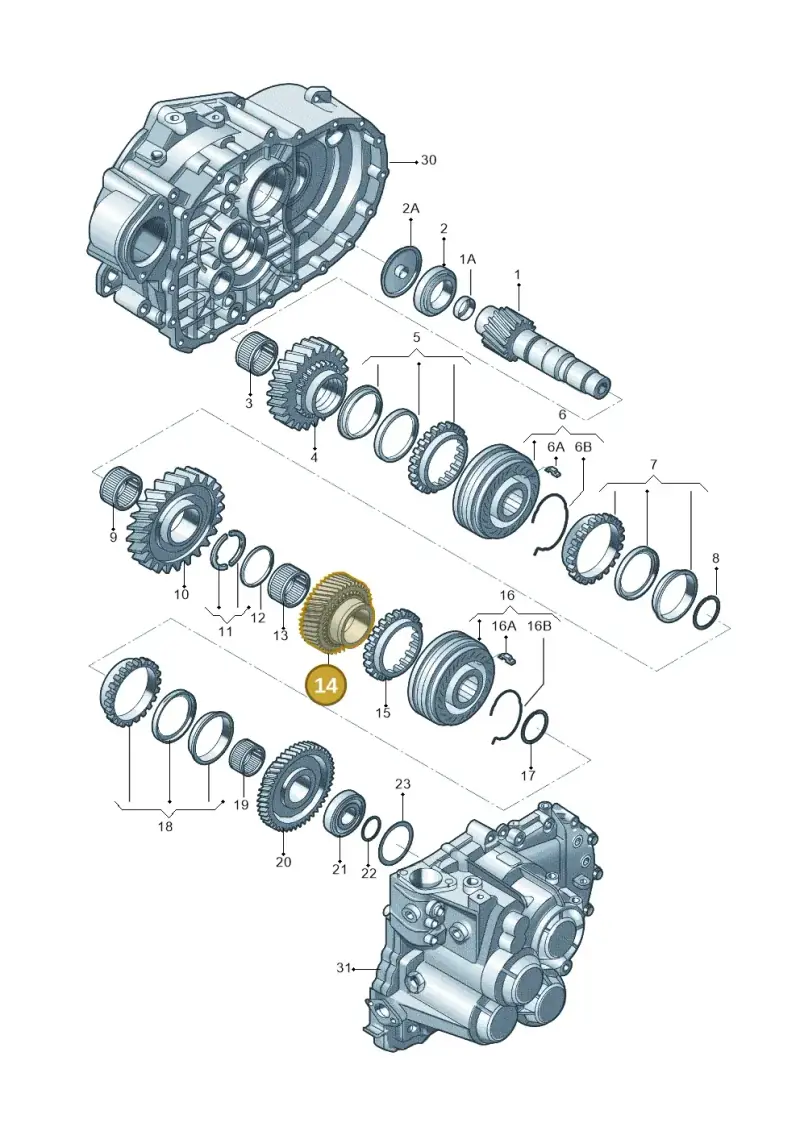 02M311145P — Volkswagen Tiguan (2009-2019) diagram 688311500, position 14