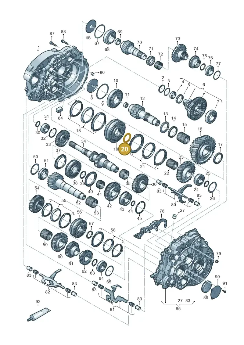 02M311183A — Volkswagen Tiguan 2.0 4Motion (2017-2024) diagram 884300802, position 20