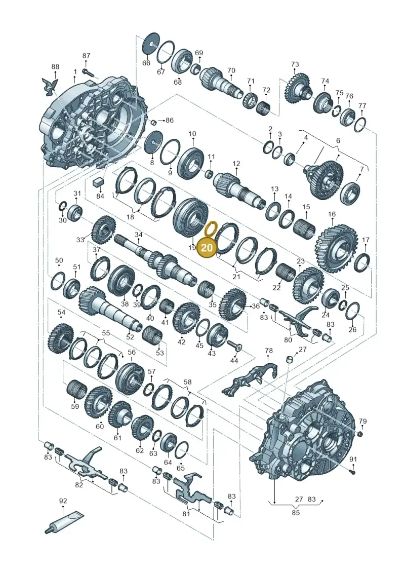 02M311183A — Volkswagen Transport. multivan (2019-2024) diagram 806800300, position 20