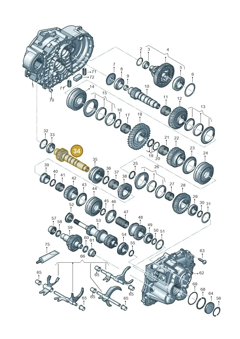 02M311208AM — Volkswagen Golf 2.0 BlueMotion (2019-2024) diagram 813300552, position 34