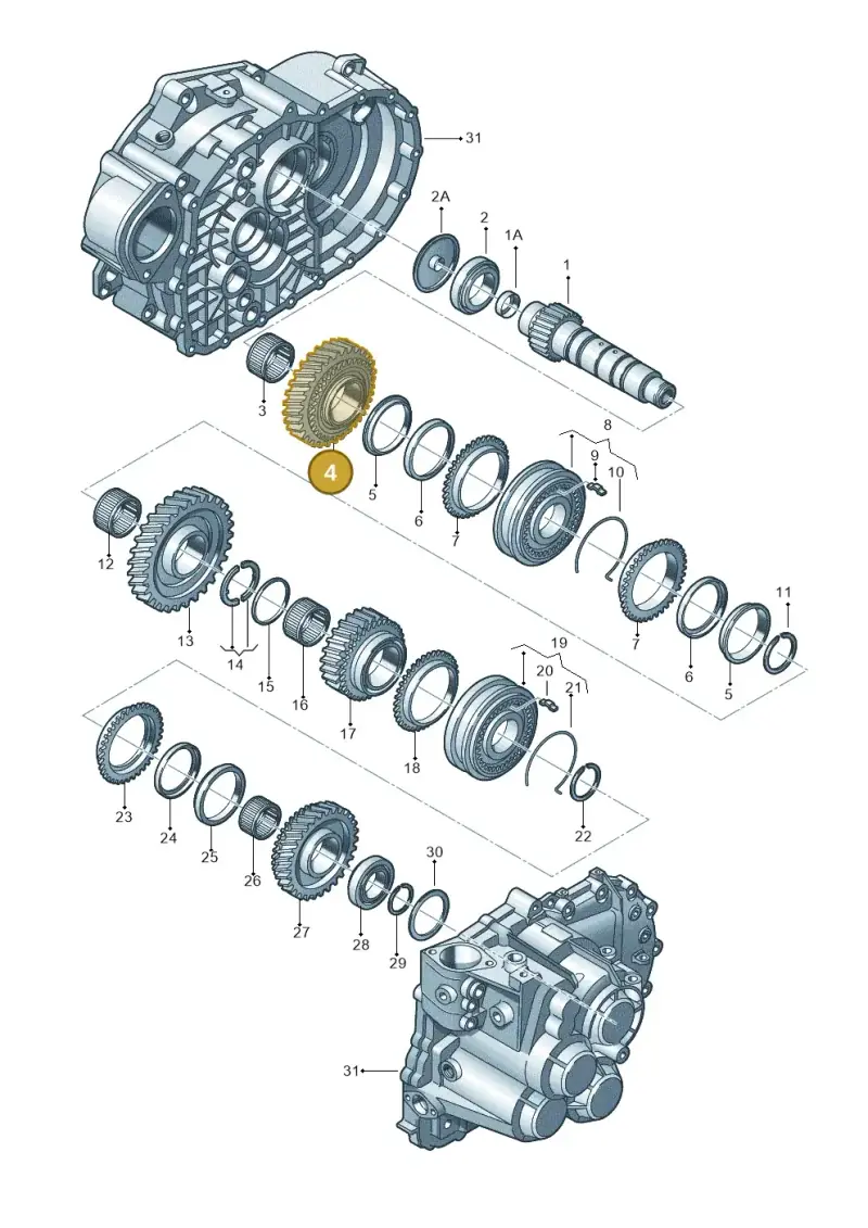 02M311261P — Volkswagen Jetta variant (2009-2014) diagram 194311580, position 4