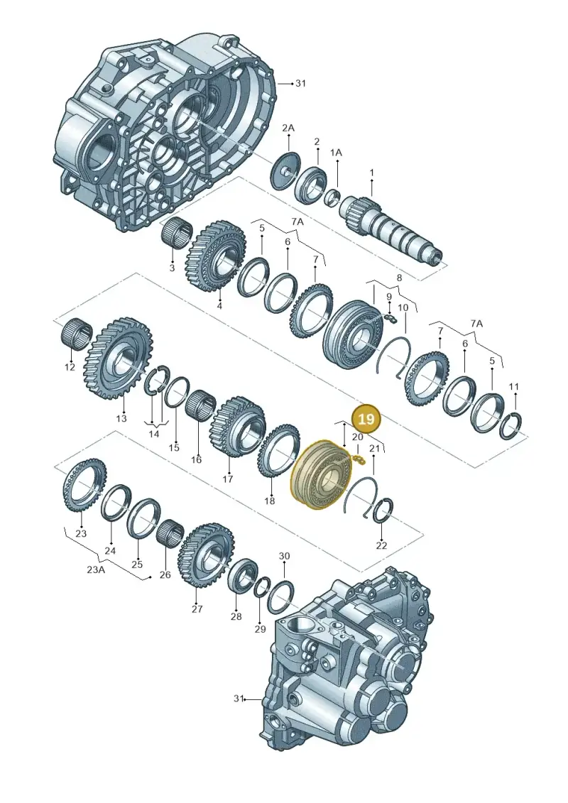 02M311301E — Volkswagen Golf estate (2009-2013) diagram 649311430, position 19