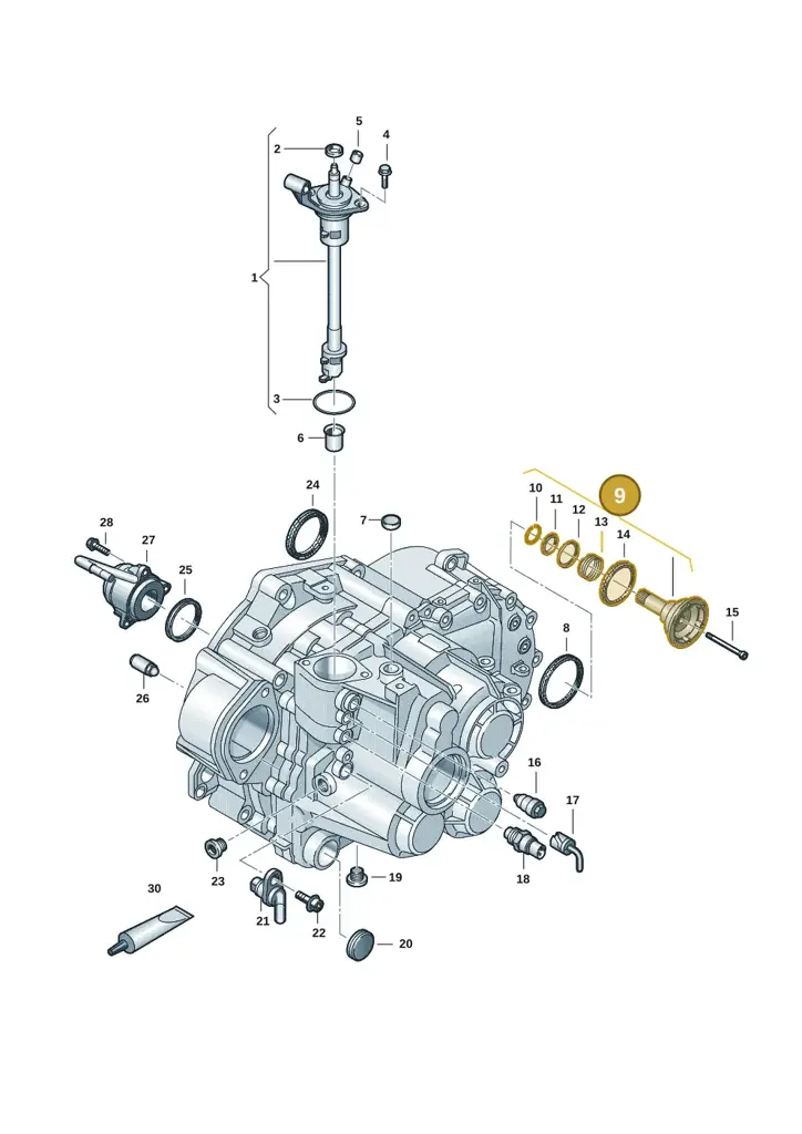 02M409343E — Volkswagen Caddy Maxi Kombi (2020-2024) diagram 2ka300570, position 9