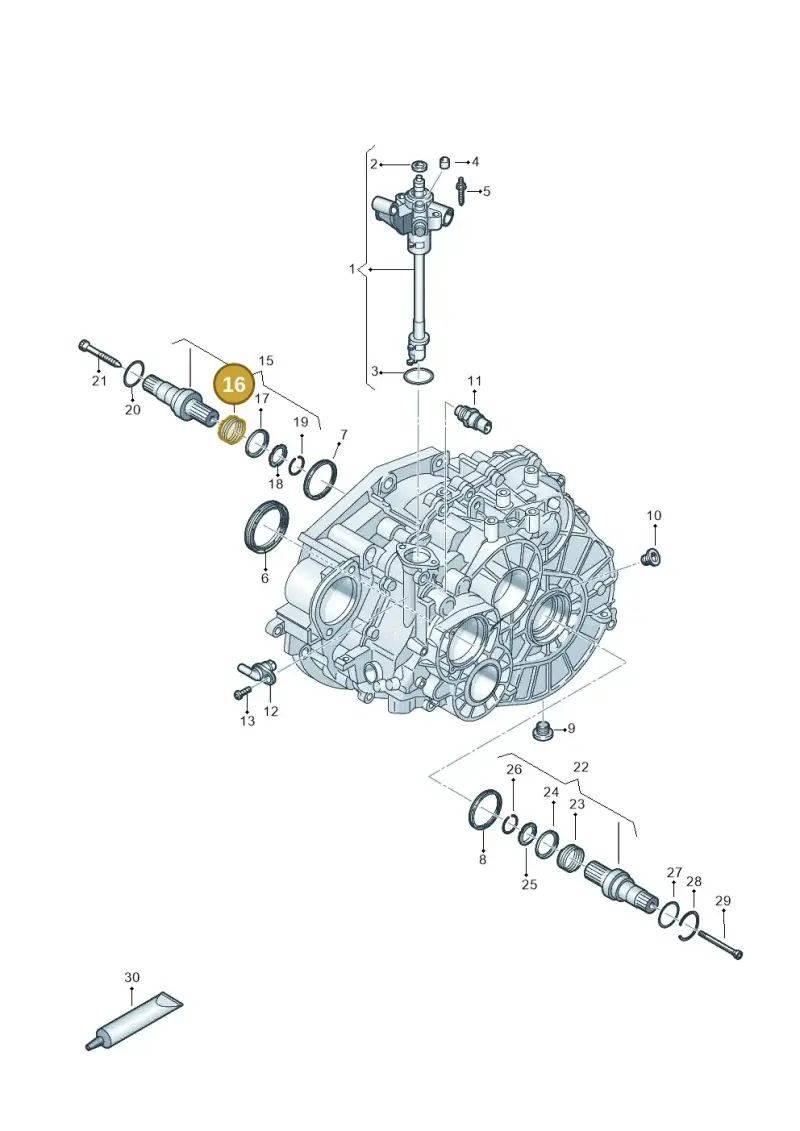 02N409379 — Volkswagen Caravelle (2015-2019) diagram 861300805, position 16