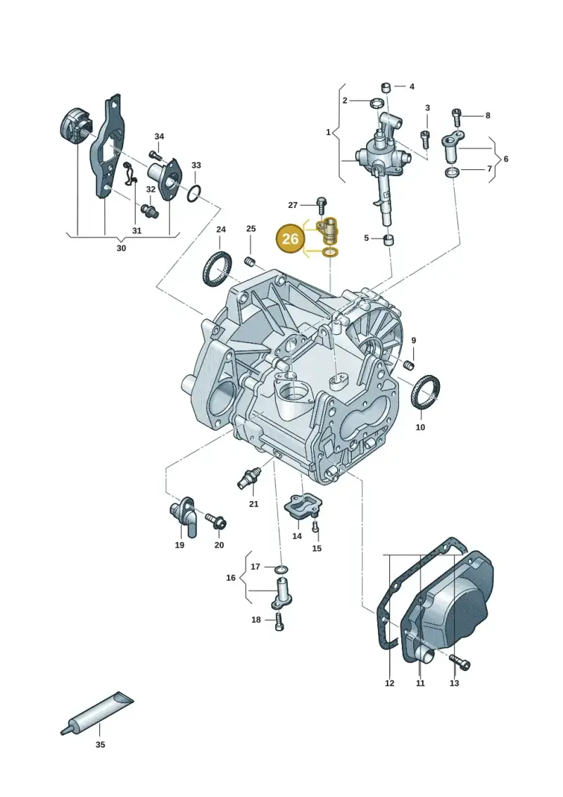 02T301115B — Volkswagen Taigo (2021-2024) diagram 2f0301110, position 26