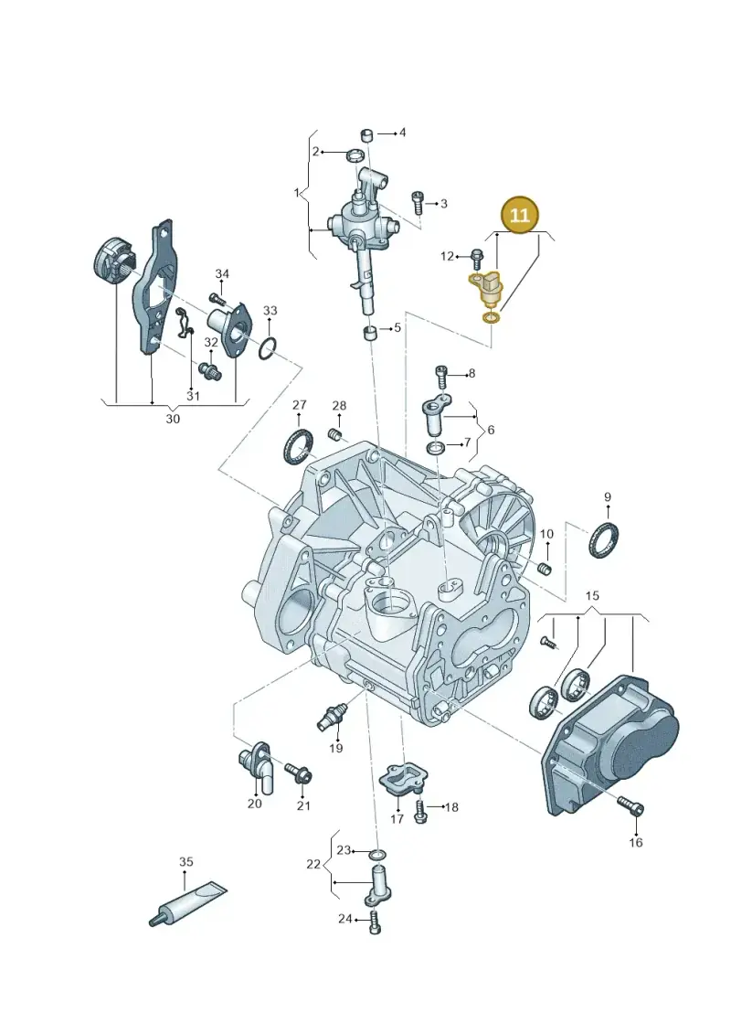 02T301115B — Volkswagen Polo 1.0 BlueMotion (2017-2024) diagram 621300155, position 11
