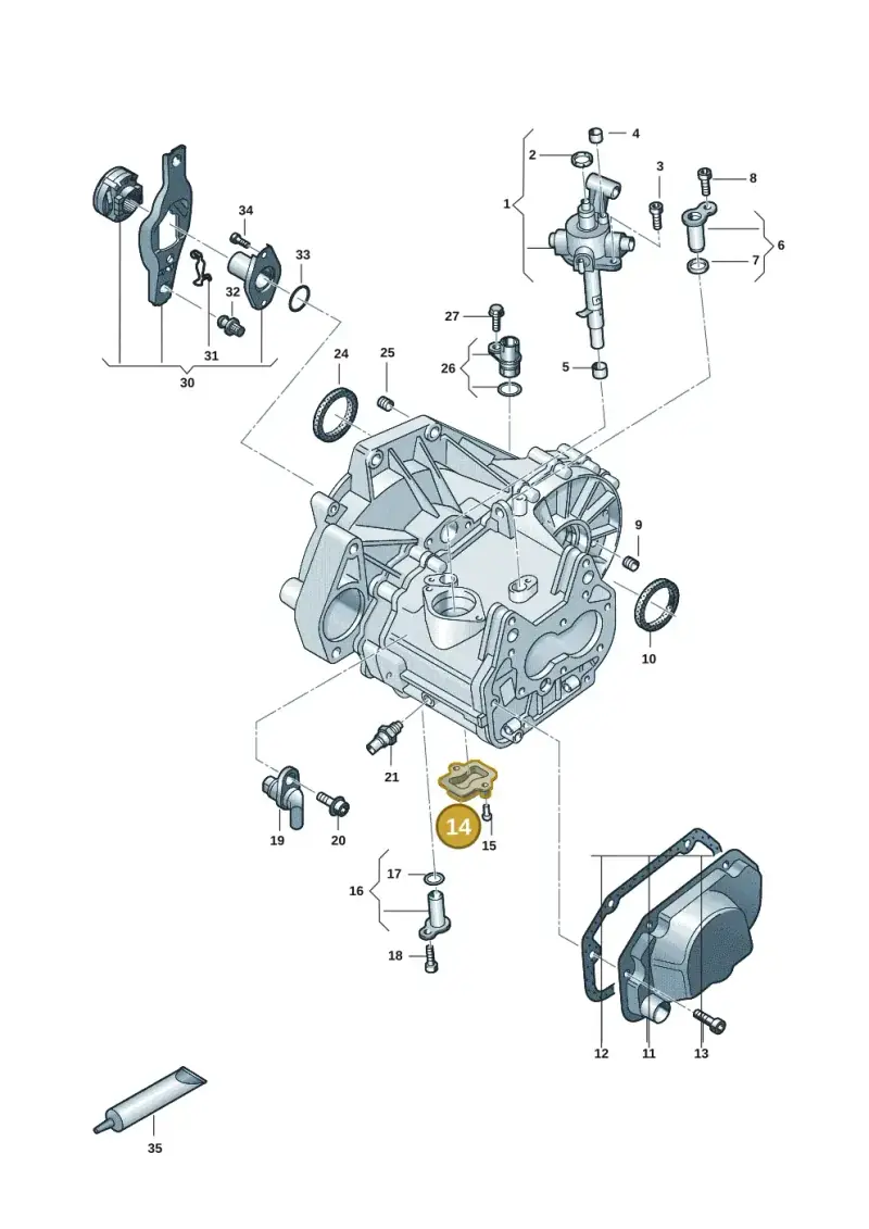 02T301252A — Volkswagen Taigo (2021-2024) diagram 2f0301110, position 14