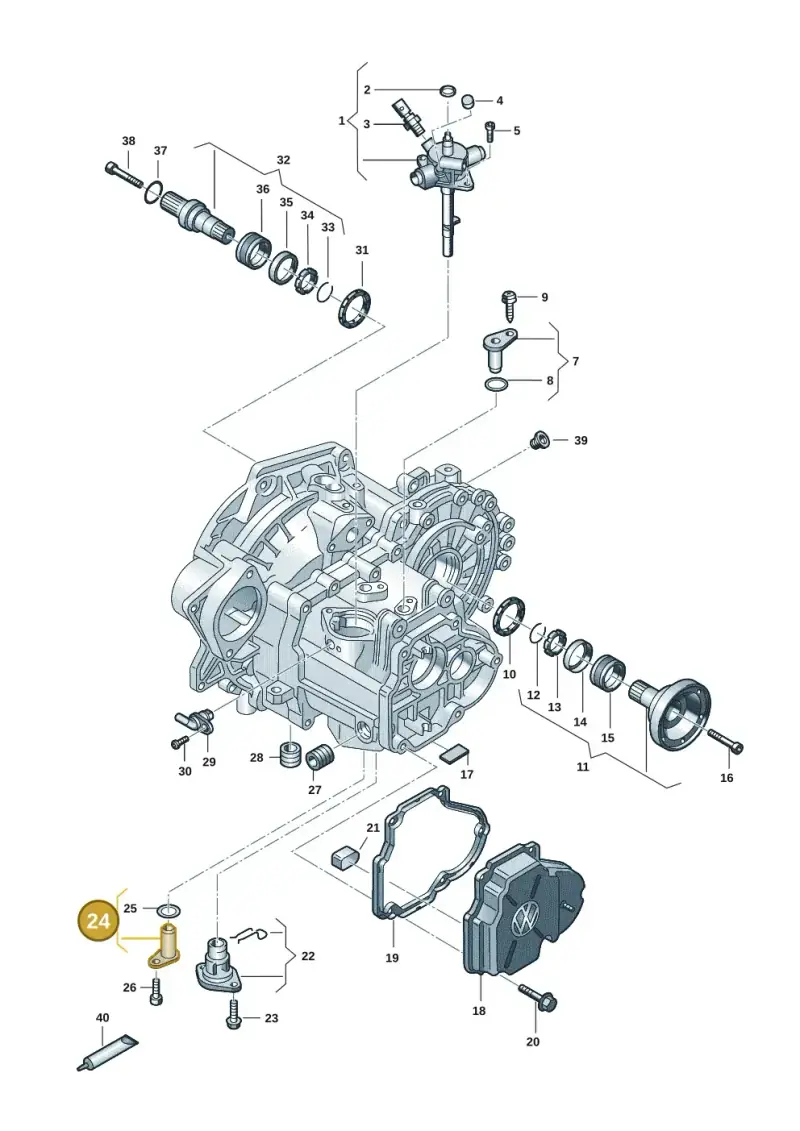 02T301427G — Volkswagen Transport. multivan (2019-2024) diagram 7ep300305, position 24