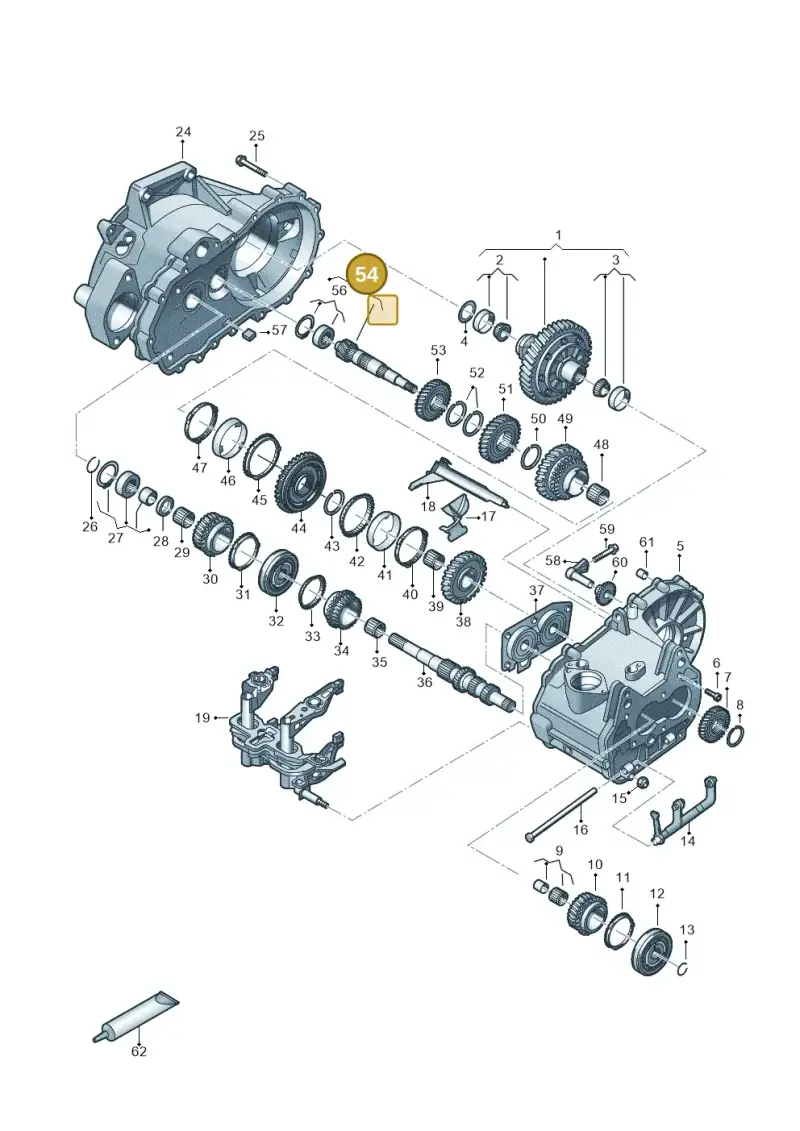 02T311198D — Volkswagen Golf Sportsvan 1.6 (2014-2020) diagram 827305060, position 54