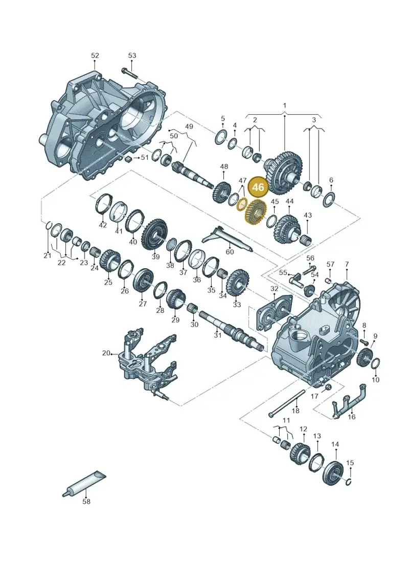 02T311285Q — Volkswagen Polo 1.0 BlueMotion (2017-2024) diagram 837305030, position 46