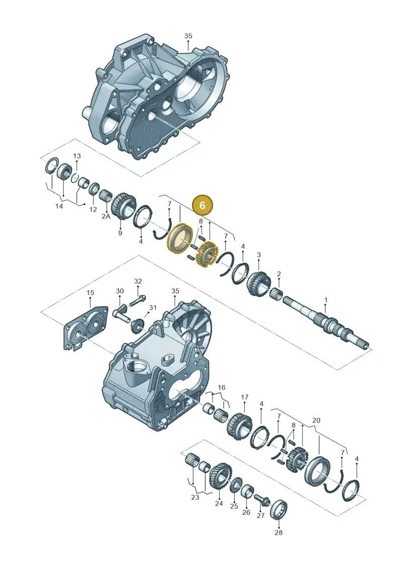 02T311301D — Volkswagen Passat estate (2008-2011) diagram 231311370, position 6