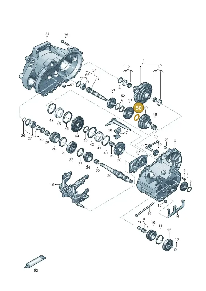 02T311321 — Volkswagen Golf 2.0 BlueMotion (2019-2024) diagram 827305060, position 50