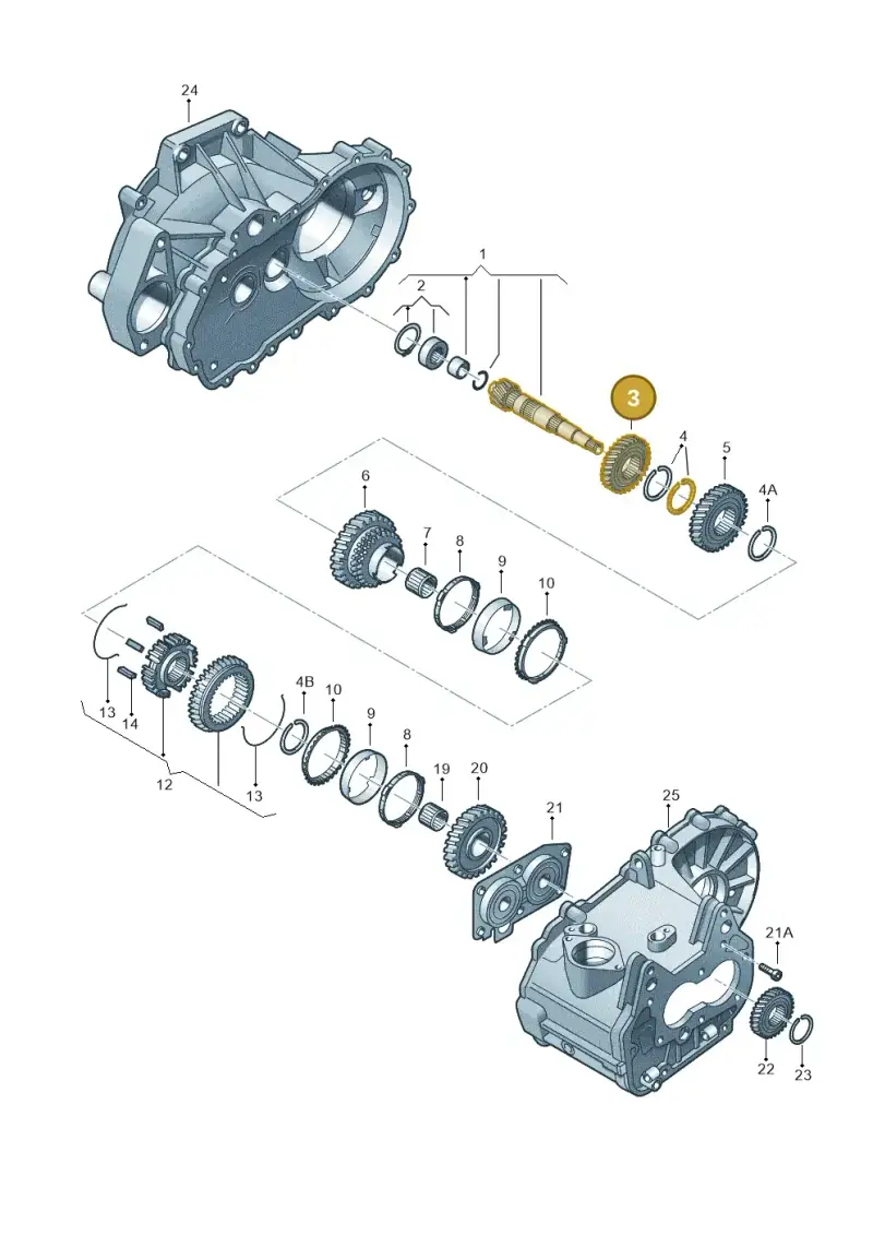02T311351N — Volkswagen Golf (2011-2013) diagram 746311090, position 3