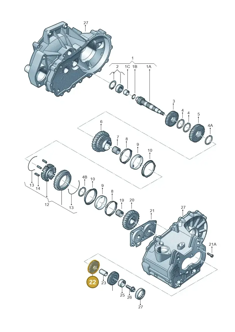 02T311361A — Volkswagen JETTA                  06> (2005-) diagram 231311360, position 22