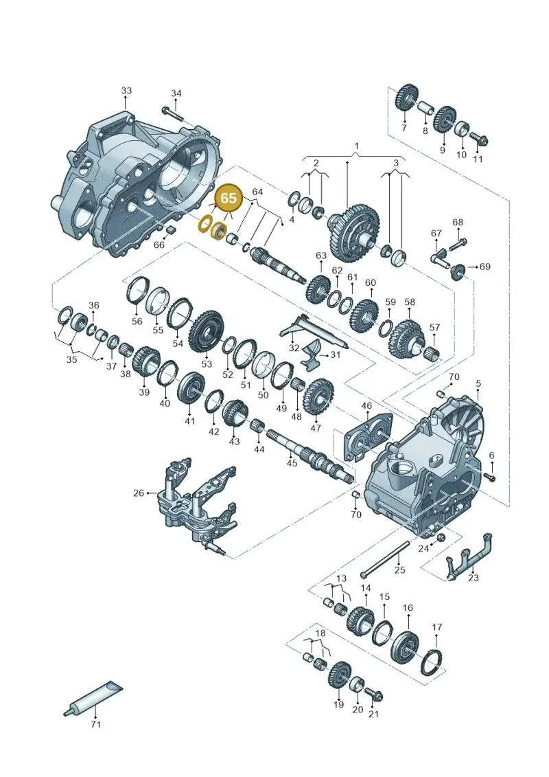02T311373L — Volkswagen Golf 2.0 BlueMotion (2019-2024) diagram 827310030, position 65