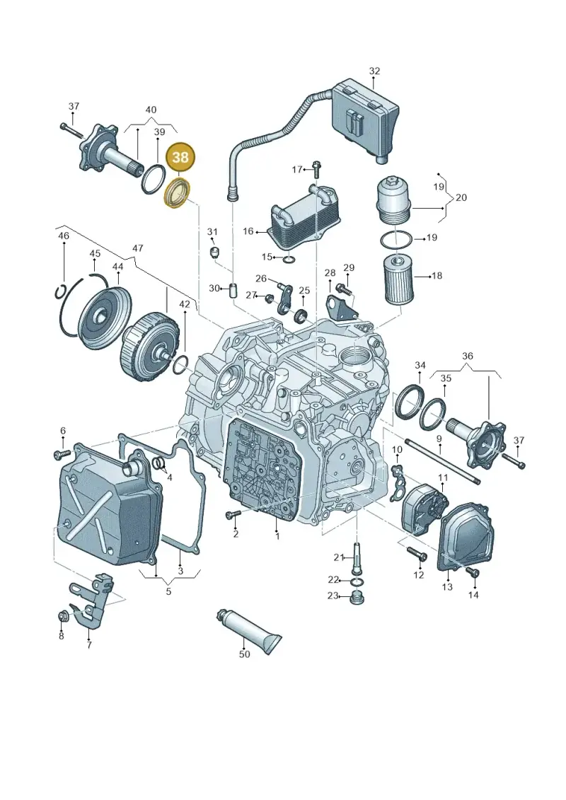 02T409189N — Volkswagen Golf 1.6 (2015-2019) diagram 793321650, position 38
