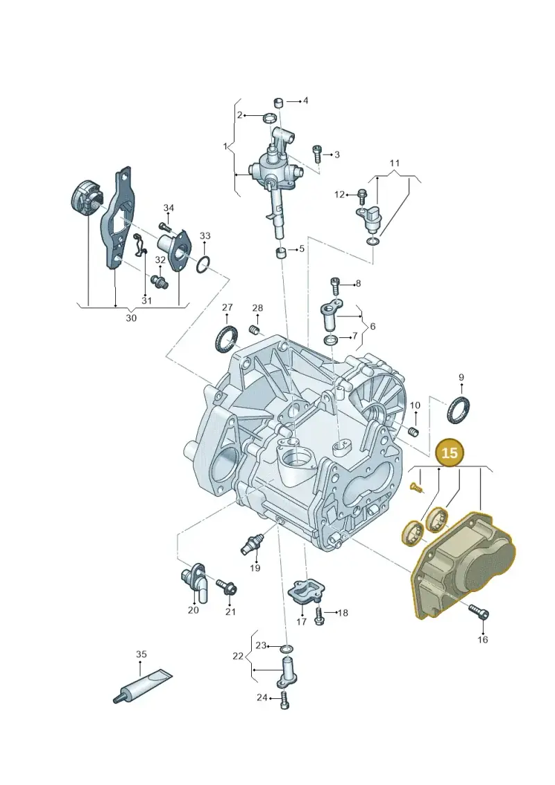 02U301201G — Volkswagen Polo 1.0 BlueMotion (2017-2024) diagram 621300155, position 15