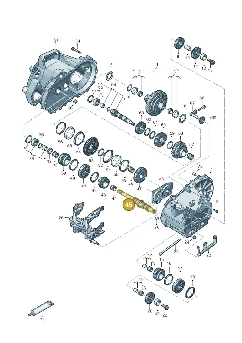 02U311103AE — Volkswagen Up! 1.0 BlueMotion (2016-2023) diagram 495300120, position 45