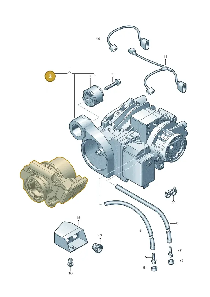 02W525554D — Volkswagen Transp. caravelle (2008-2009) diagram 410525100, position 3
