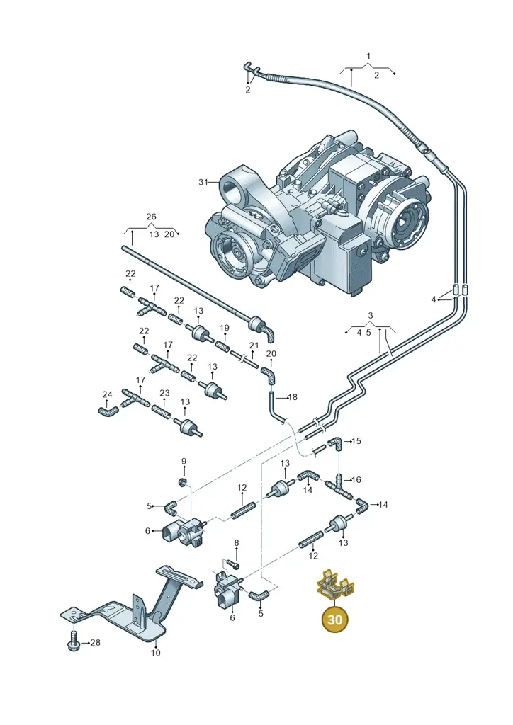 02W525691A — Volkswagen Caravelle (2015-2019) diagram 861525200, position 30