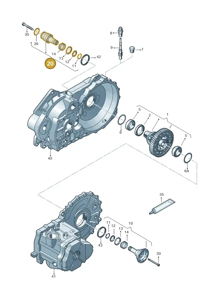 02Z409345B — Volkswagen Transp. caravelle (2011-2015) diagram 731409100, position 20