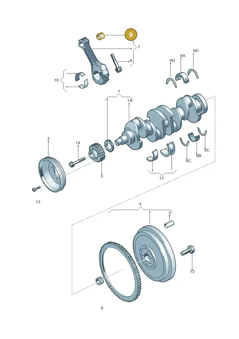030105431AD — Volkswagen Polo (2008-2009) diagram 303105050, position 9