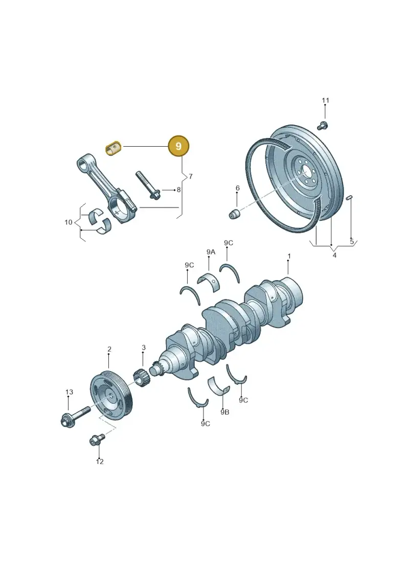 030105431AF — Volkswagen Spacefox (2014-2019) diagram 799105050, position 9