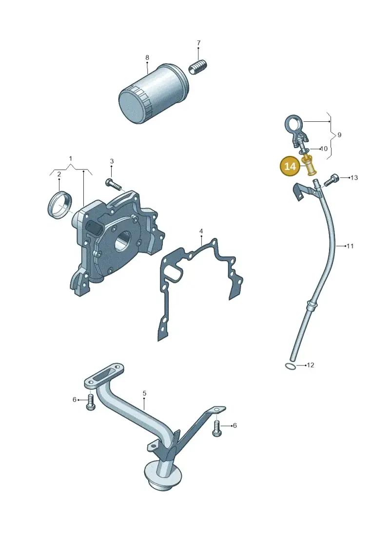 030115636A — Volkswagen Polo (2012-2014) diagram 729115030, position 14