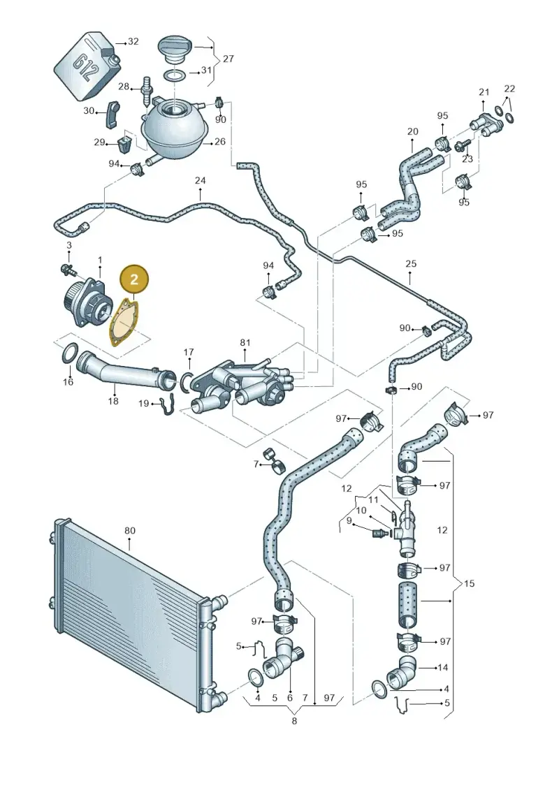 030121043C — Volkswagen Polo (2008-2009) diagram 461121230, position 2