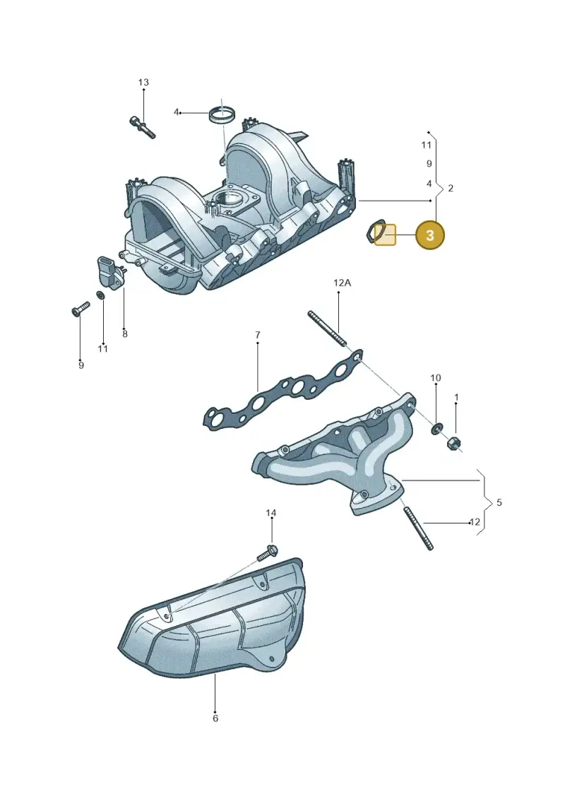 030129717E — Volkswagen Parati (2010-) diagram 303129420, position 3