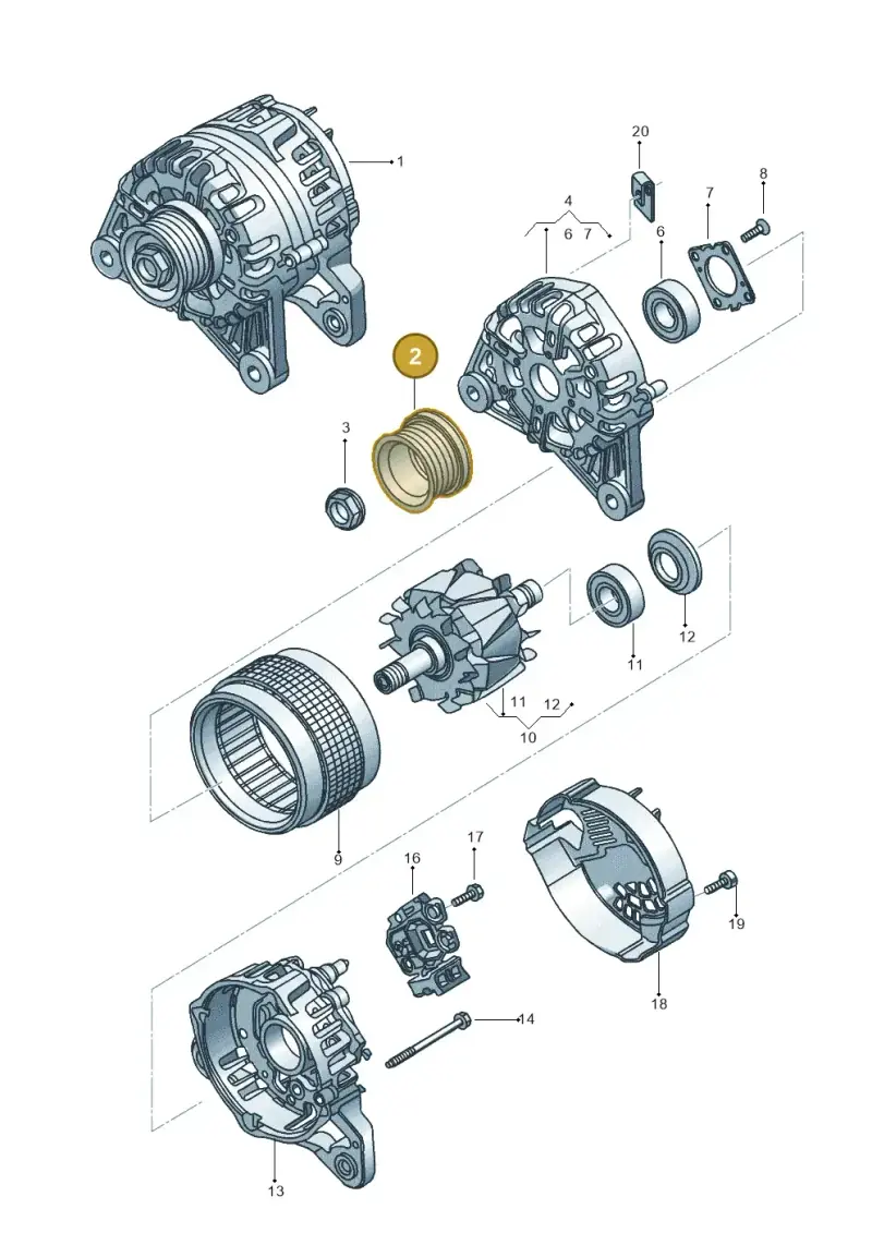 030903119C — Volkswagen Polo (2011-2014) diagram 541903120, position 2