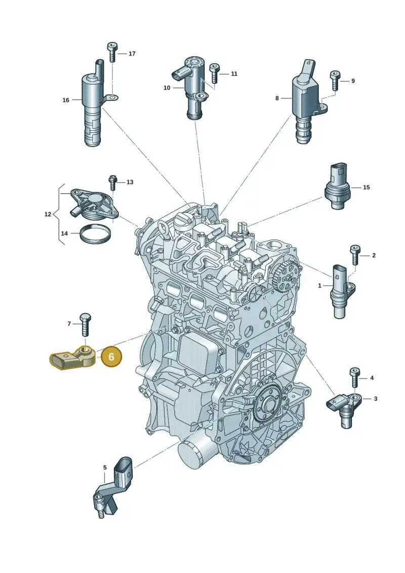 030905377F — Volkswagen Jetta 1.4 (2017-2024) diagram 907601007, position 6