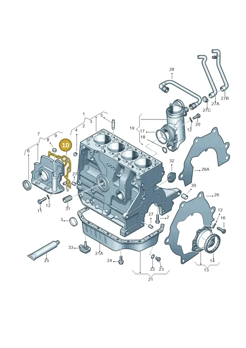 032103161K — Volkswagen GOLF (2003-2005) diagram 253103000, position 10
