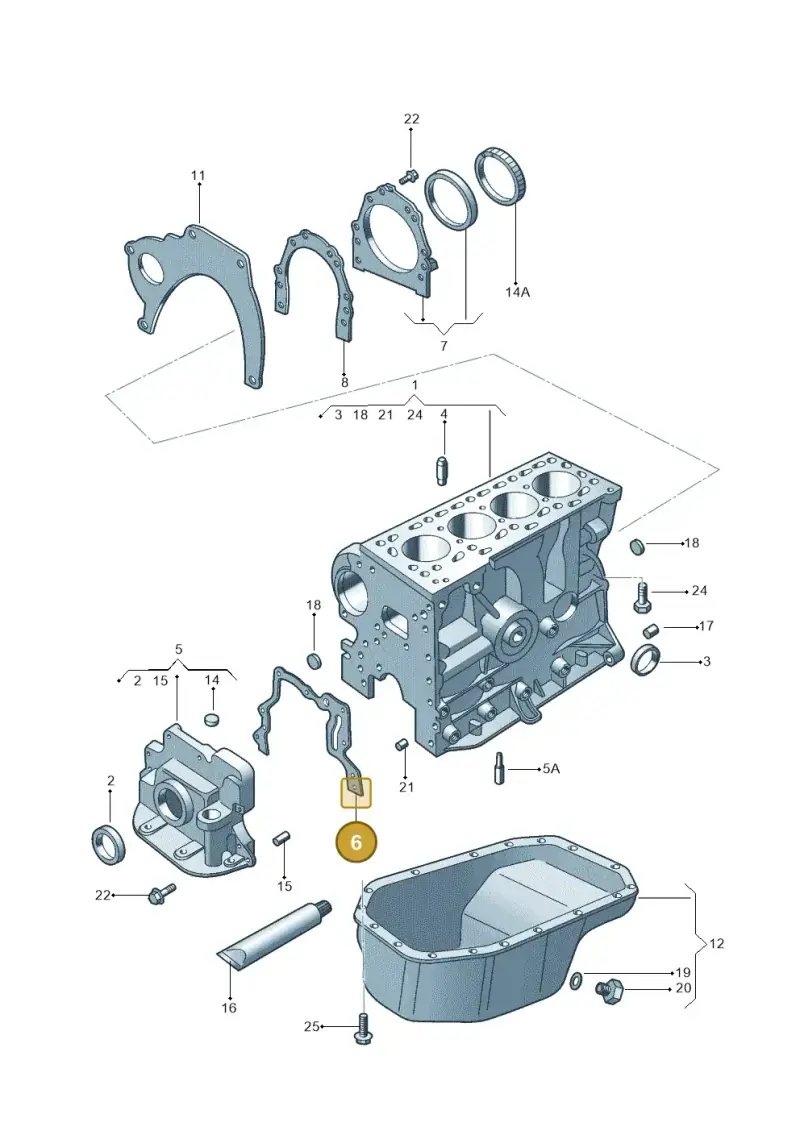 032103161K — Volkswagen FOX                    04> (2003-) diagram 303103050, position 6
