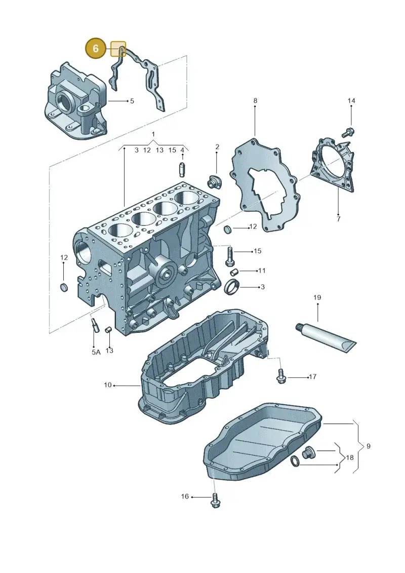 032103161K — Volkswagen Kombi (2011-) diagram 315103070, position 6