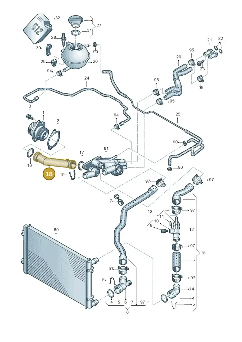 032121065D — Volkswagen Polo (2008-2009) diagram 461121230, position 18