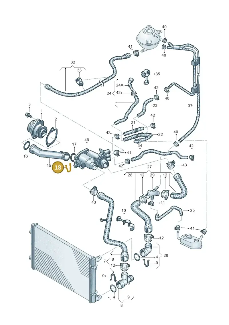032121142D — Volkswagen Polo (2011-2014) diagram 194121230, position 18
