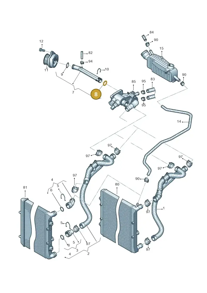 032121666 — Volkswagen Polo (2012-2014) diagram 672121200, position 8