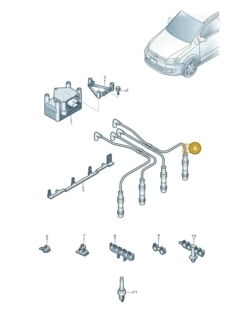032905430N — Volkswagen Spacefox (2010-2014) diagram 515905000, position 4
