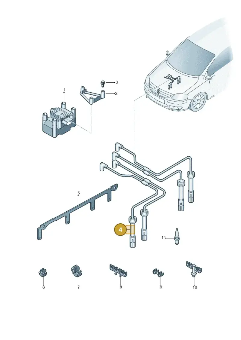 032905430N — Volkswagen Spacefox (2014-2019) diagram 799905000, position 4