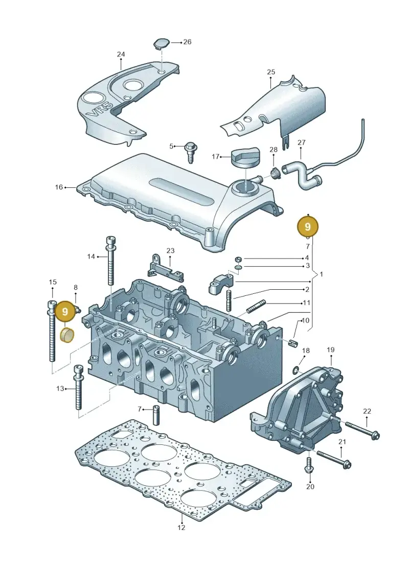 034103113B — Volkswagen Jetta Wagon (2001-2001) diagram 195103600, position 9