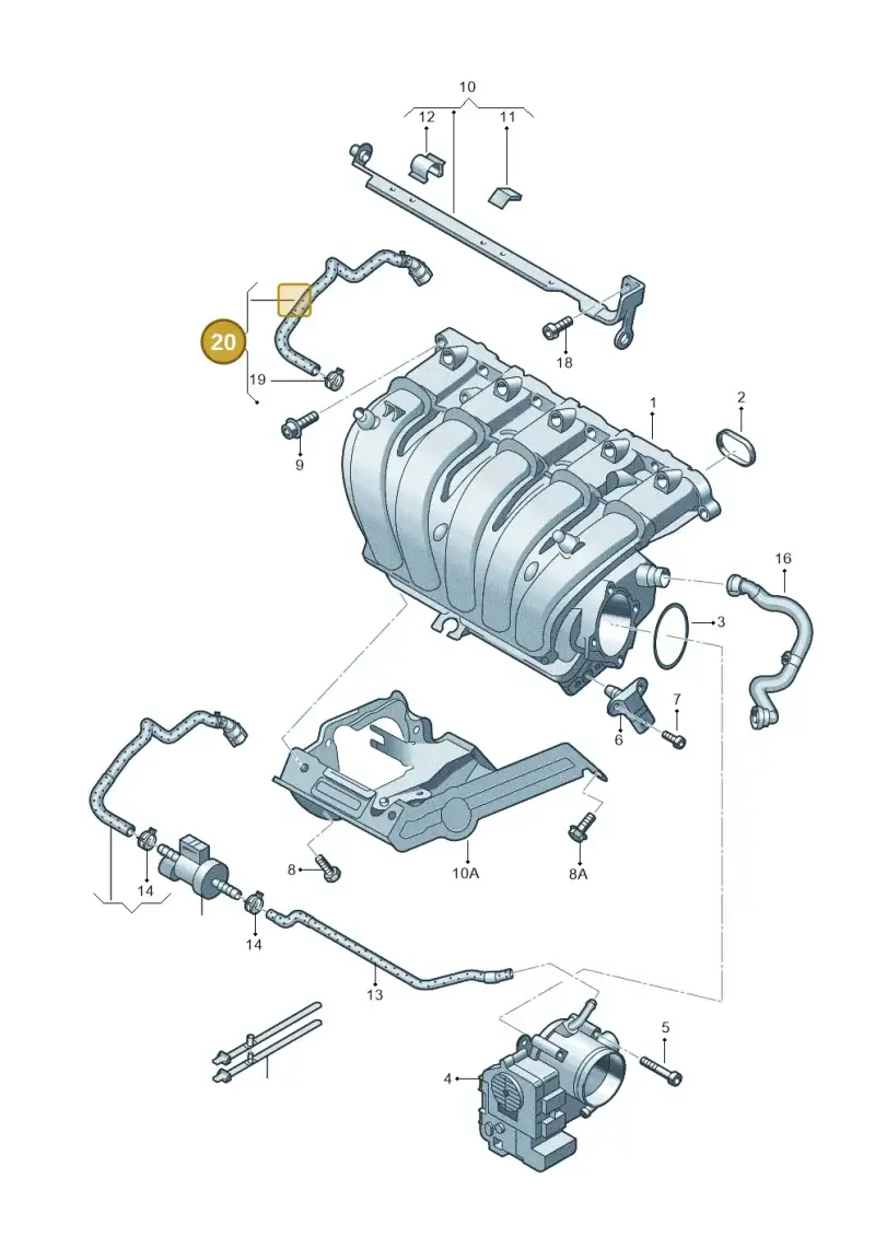 034133335D — Volkswagen Golf (2011-2013) diagram 649133370, position 20