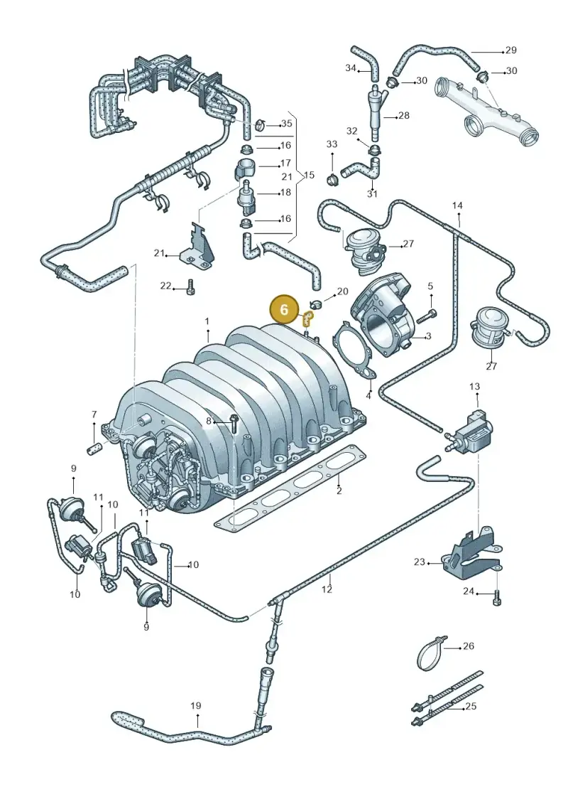 034133784L — Volkswagen Phaeton 4motion (2010-2016) diagram 258133700, position 6