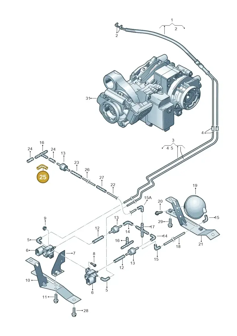 034133784L — Volkswagen Transp. caravelle (2011-2015) diagram 410525200, position 25