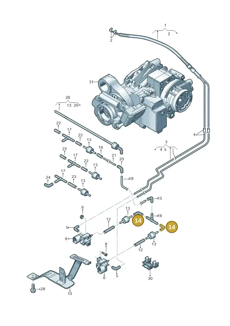 034133784L — Volkswagen Caravelle (2015-2019) diagram 861525200, position 14