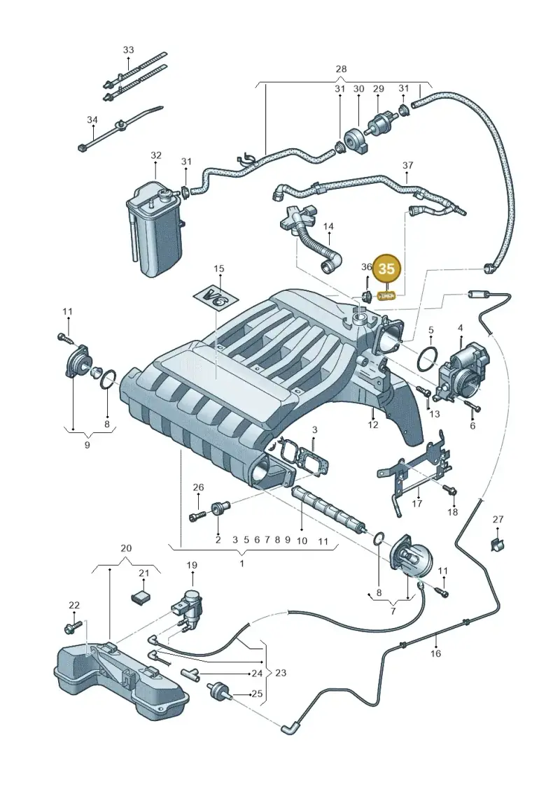 035133335 — Volkswagen EOS 2.0 (2008-2010) diagram 474133800, position 35