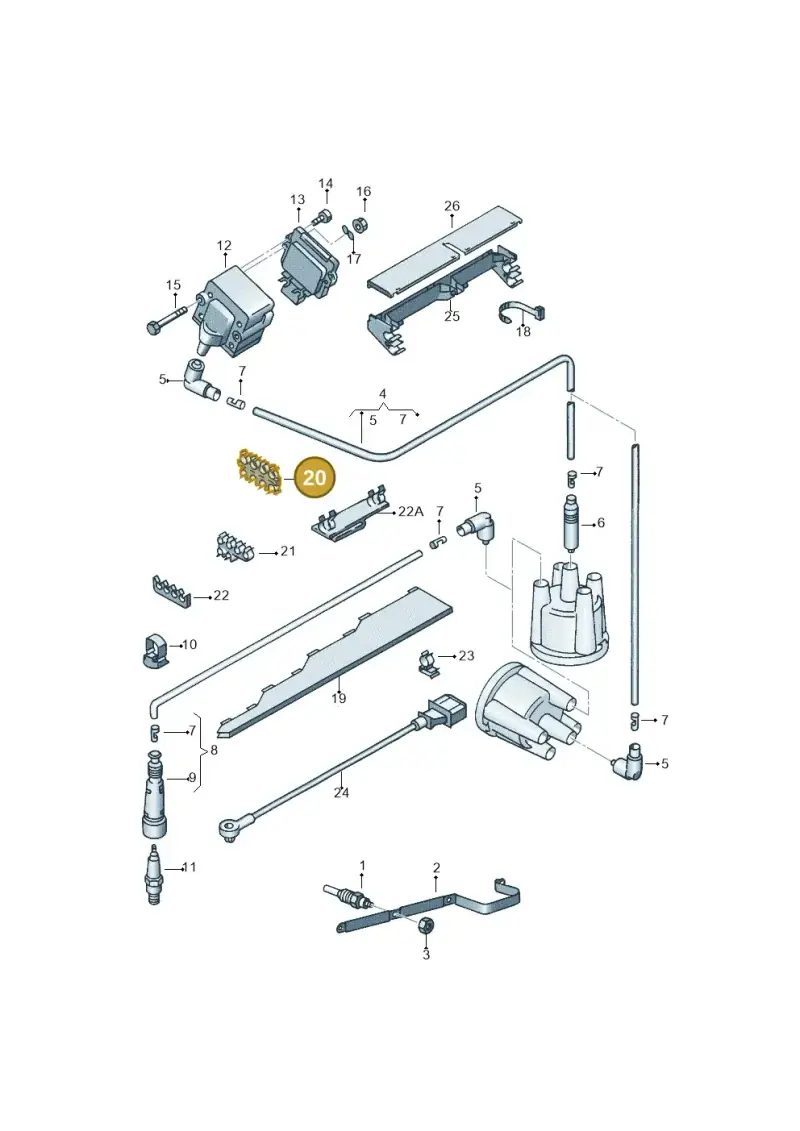 035905471 — Volkswagen GOLF CABRIO (2002-2002) diagram 121905100, position 20